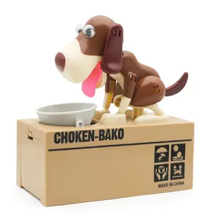 Cute brown Dog Piggy Bank, novelty Toy， best Gift for Kids