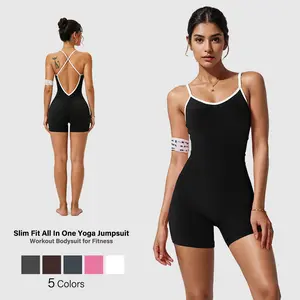 Sexy Women's One-Piece Athletic Bodysuit—Tummy Control & Body Shaping—Featuring a Criss-Cross Back Design A Stylish and Casual Fitness Outfit Suitable for Running, Yoga, Training, and Various Other Athletic Activities