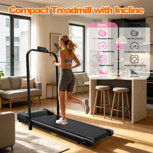 SAVEYOUR 2-in-1 Folding Treadmill Walking Pad, At Home Gym Equipment, 0.5-5 MPH Speed, 10% Max Incline, Quiet Portable Compact Pink Model for Home/Office Small Spaces