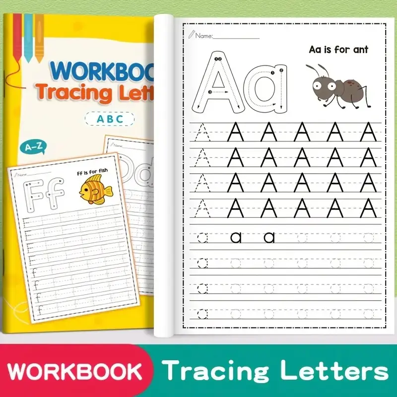 Alphabet Practice Book, Colorful Educational Handwriting Workbook, Tracing Preschool Books, Animal-Themed Learning Aid for Preschool & Kindergarten