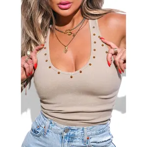 STUDDED BACK SMOOTHING V-NECK BRAMI