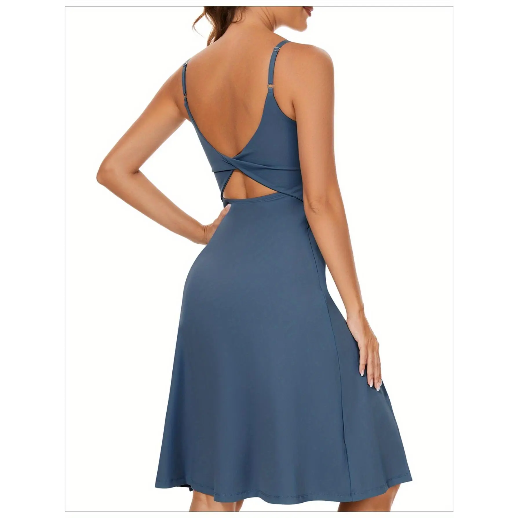long sleeve midi winter dress Navy Wool Midi Dress – Handmade Fit & Flare Winter Elegance 4493 Navy / L