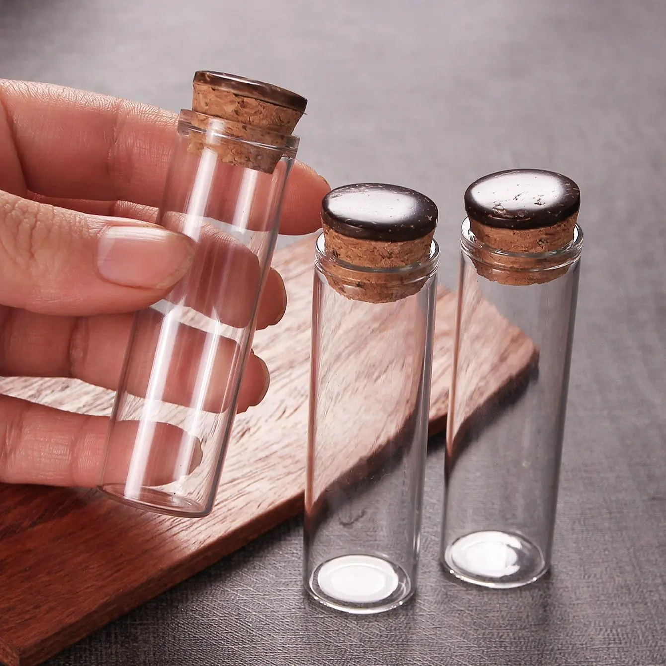Clear Glass Bottle with Cork Stopper, 6/12pcs Mini Bottle, Home Organizer for Candy, Jewelry, DIY Glass Bottle, Decorative Glass Jar, Storage Bottles, Reusable Glass Bottles, Glass Storage Container, Glass Bottles Set