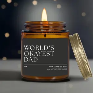 World's Okayest Dad Candle, Funny Fathers Day Candle, Best Dad Ever Gift, Unique Gifts for Daddy, Candle for Him, (C-1DAD)