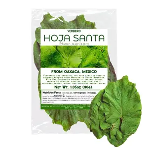 Yerbero - Whole Premium Dried Hierba Santa Leaves 1.05 oz (30g) (25+ Leaves Per Bag) | Hoja De Hierba Santa Entera |100% Natural | Mexican Pepper Leaf Acuyo From Mexico | For use in Mexican Dishes, Tamales, Pozole, Carne Asada, Moles.