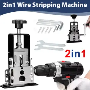Professional Manual Wire Stripping Machine, 2 in 1 Hand Crank & Drill Powered, Universal Cable Peeler for Scrap Copper Recovery