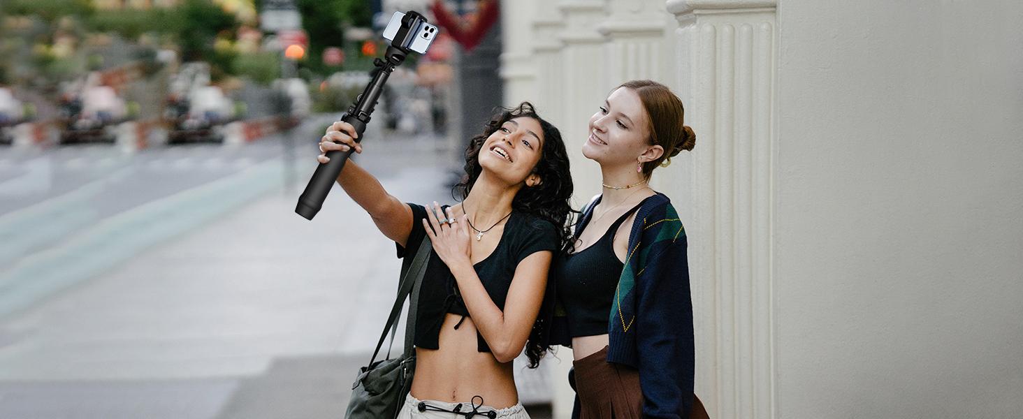 Sirui Selfie Stick Tripod,SIRUI MS-01K Portable Extendable Tripod Stand with Bluetooth Remote & Phone Mount Compatible with 1/4"" Female Thread
