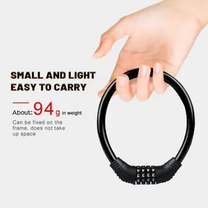 Anti-Theft Bicycle Lock with 4 Digit Password, MTB Road Bike Security Lock, Portable Number Padlock, Hanging Combination Lock, Bike Accessory