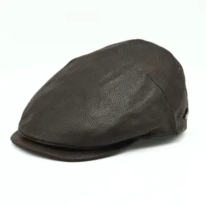Hammered Nappa Leather Driver Cap