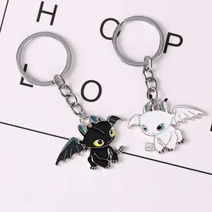 Japanese Style Cartoon Anime How To Train Your Dragon Metal Key Chain Cute Creative Couple Accessories Gifts Children Toys ﻿