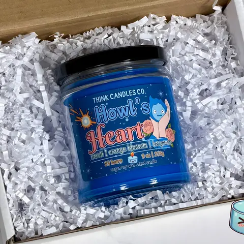 Howl's Heart Candle | Hand Poured Vegan Wax Blend Candle | 9 oz, 4 oz, 2 oz Snap Bar