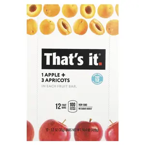 That's It Fruit Bars, Apple + Apricots, 12 Bars, 1.2 oz (35 g) Each