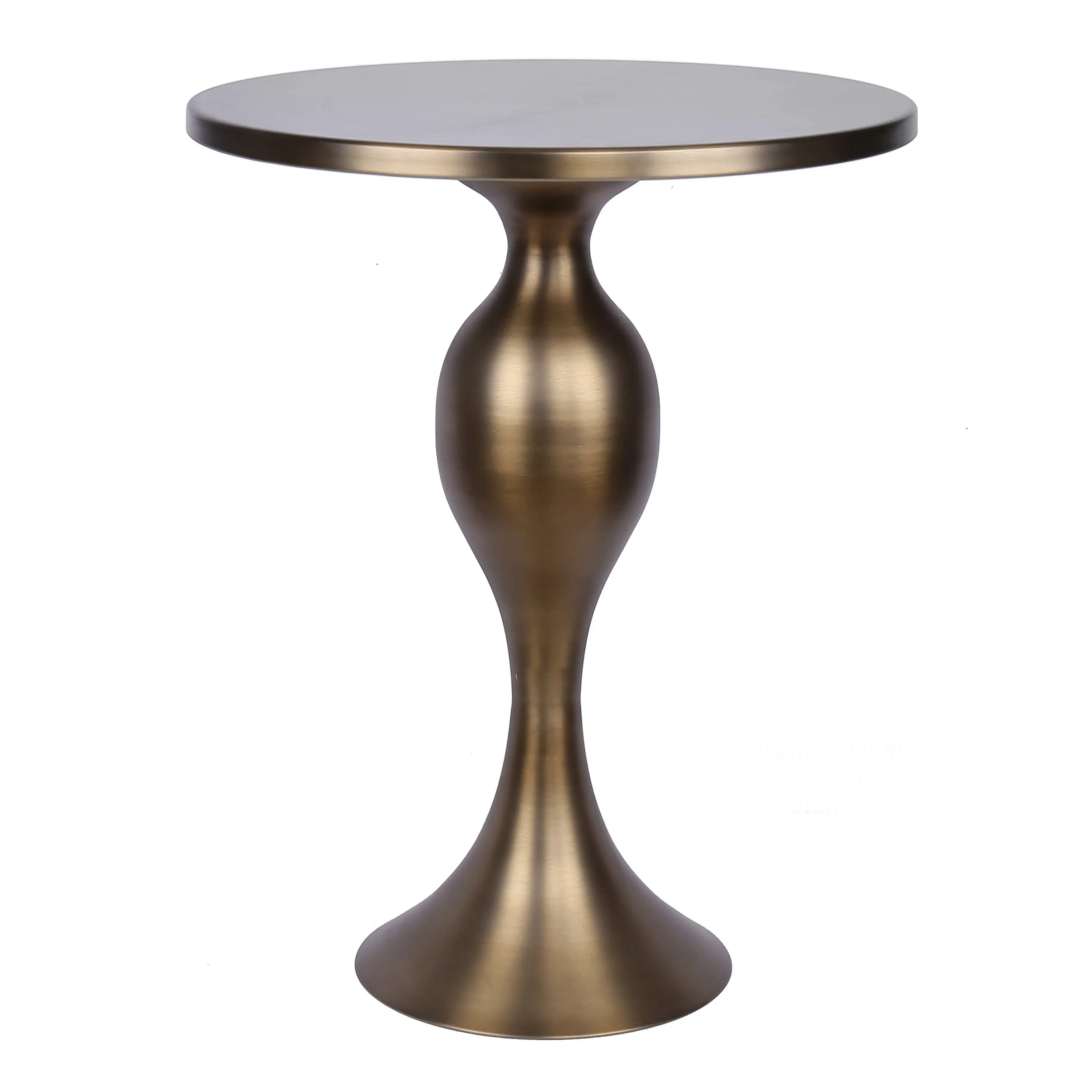 Matte Golden Bronze Metal Accent Table, 24 Inches Tall, Contemporary Style