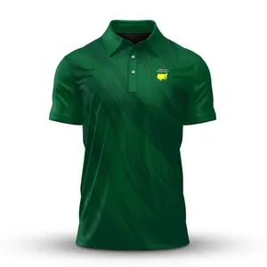 Green Painting Style Golf Polo Shirt Masters Inspired 2026 Breathable Lightweight Casual Wear