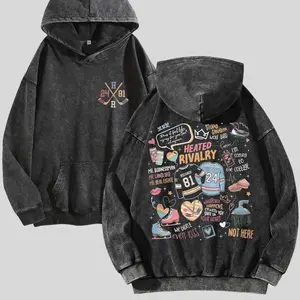 Heated Rivalry Hollanov Couple Washed Hoodie, Y2K Graphic Streetwear Gift