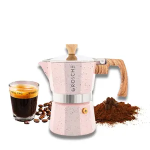GROSCHE MILANO STONE Stovetop Espresso Maker (Blush Pink)