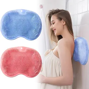 Shower Foot & Back Scrubber Massage Pad Wall Mounted Silicone Bathroom Wash Foot Pad