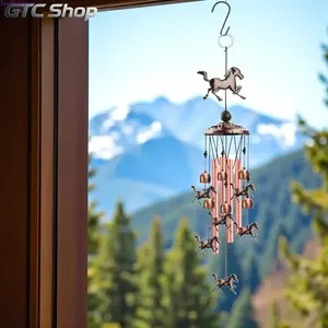 Durable Aluminum Wind Chimes Weatherproof Outdoor Hanging Windbell Clear Melodic Tone Elegant Exquisite Ornament Rust Resistant Long Lasting Decor Perfect For Patio Yard Garden Balcony Indoor Living Room Heartfelt Remembrance Souvenir Holiday Memorial Gif
