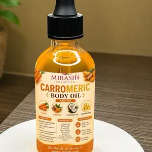 Mirasih Cosmetics Carromeric Body Oil for even skin tone made with carrot and turmeric