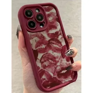 Red Lip Print: Lens Full Package Suitable for Series Iphone16/15/14/13/12/11/XS/PLUS Promax Mobile Phone Case Smartphone Protector Protection Transparent