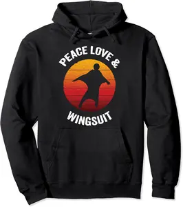 Peace Love & Wingsuit Vintage Flying Skydiving Pullover Hoodie - Rosazamorap Shop 79B09HQ1NSHX