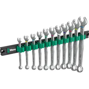 WERA 05020233001 9640 Magnetic rail 6003 Joker 1 Ring spanner set, 11 pieces