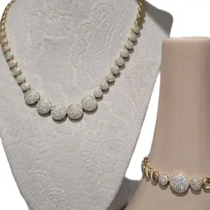 High quality gold plated circle Zirconia set