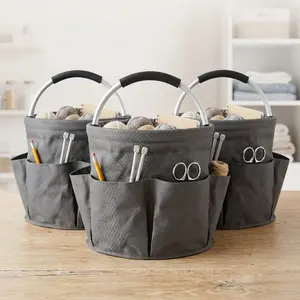 17L Foldable Storage Basket Cleaning Caddy with Handle Portable Multi Cleaning Bucket Bag-3 Pack，Portable Picnic,Beach,Garden Harvest,Market Shopping Basket,Home Storage,Bathroom Organizer Travel