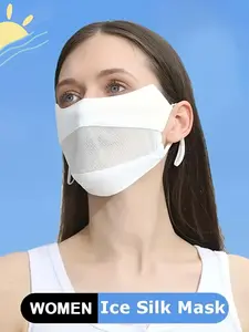 Summer Lace Mask Eye Protection, Breathable 3D Face Cover, Lightweight Mesh Sunscreen Full Face Shade, Ideal for Hot Weather