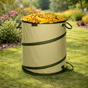Kangaroo Collapsible Spring Up Garden Bag for Yard Waste, Grass, Branches & Weeds, Tear & Mildew Resistant Vinyl-Coated Polyester, Folds Flat to 3 Inches for Space-Saving Storage, 30 Gallon