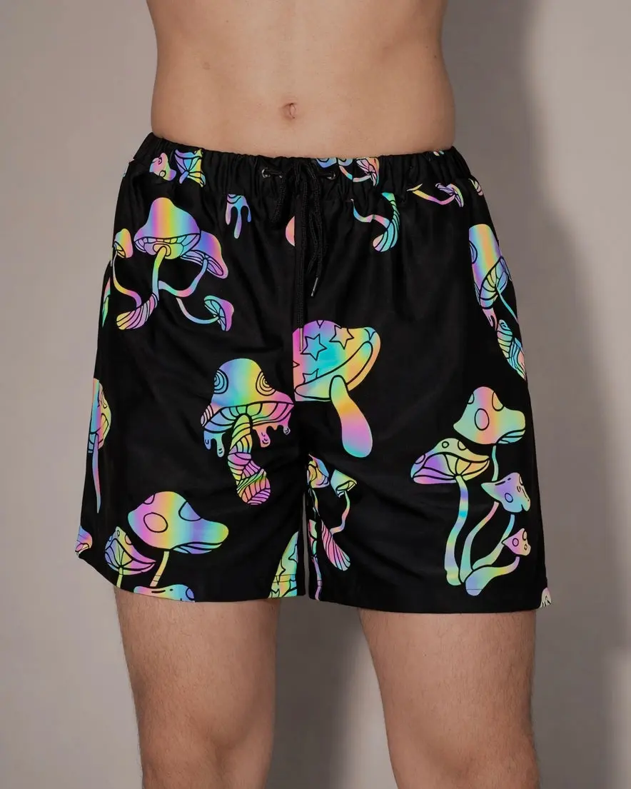 Kooky Chronicles Rainbow Reflective Baseball Shorts