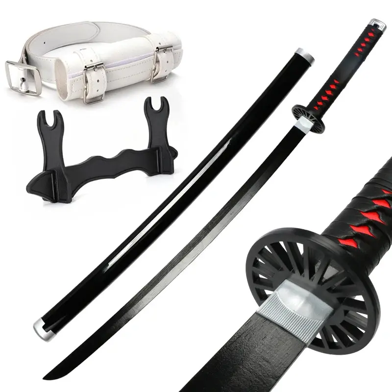 41 inch Demon Slayer Samurai Katana Sword With Belt And Holder Tanjiro Halloween Cosplay Props Decoration
