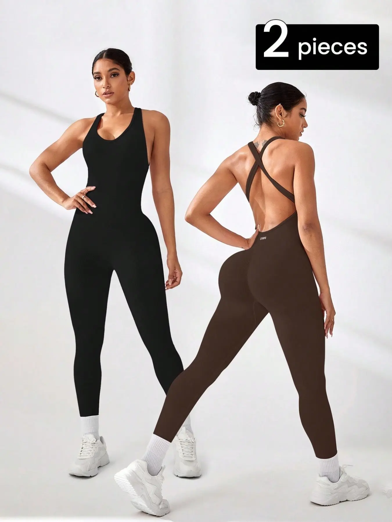 Women's Yoga Jumpsuit Set, Workout Jumpsuits, Sporty High Stretch Bare Feel Fitness Wear, Fitness Sport Outfits, Breathable Tight Fit Leggings, All Seasons Activewear