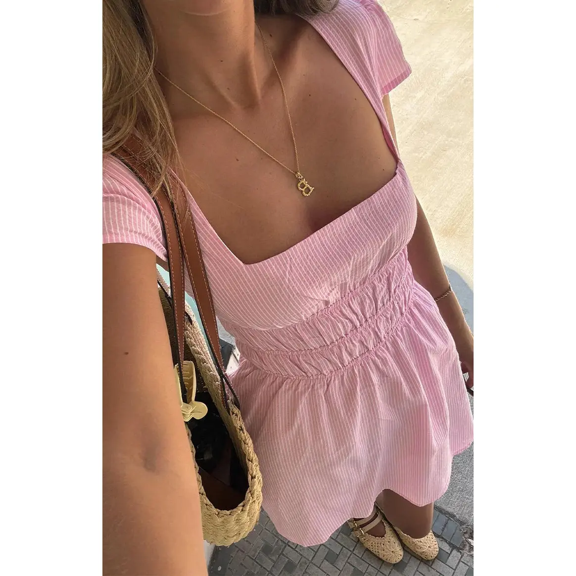 Clairo Light Pink Stripe Cap Sleeve Mini dress - TikTok Shop Clairo Light Pink Stripe Cap Sleeve Mini dress - TikTok Shop