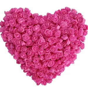 100 Foam Flower Rose Bear Unicorn DIY Miniatures in Opp Bag, 3.5cm Realistic Pe Imitation Flowers for Sweet Treat Boxes