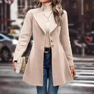 High-End British-Style Slim Longline Trench Coat for Women, Single-Breasted, Khaki, Windbreaker, Plus Sizes