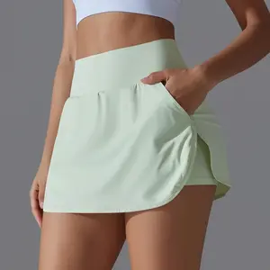 Outdoor sports yoga skirt, badminton tennis skirt, high-waisted breathable sweat-wicking sports skirt, sports yoga fitness short skirt