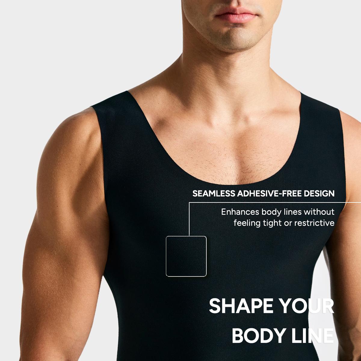 Nebility Men’s Shapewear Tank Top – Seamless Body Shaper Vest, 300g High-Stretch Fabric, Slimming & Tummy Control Undershirt, Breathable Lightweight Support
