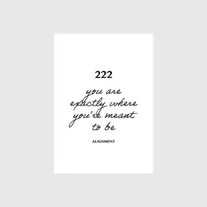 222 Angel Number Wall Art Print Meaning | You are exactly where you're meant to be| Manifestation Affirmation Poster| Framless Poster