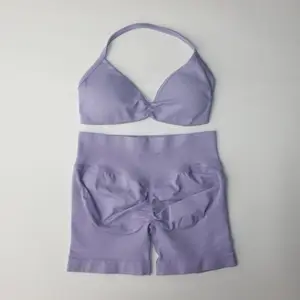 (High-end original single with original label)sports bra multi pack Impact Gym Set Women Strappy Yoga Bra High Waist Workout Scrunch Shorts Sports Suit Fitness Clothes Seamless Yoga Set 2 Piece workout sets women gym stuff women