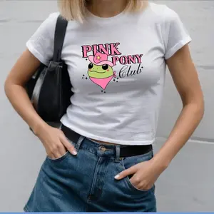 Pink Pony Club Baby Tee Midwest Princess Coquette Aesthetic Graphic Tee, Chappell T Shirt, Trendy Pop Culture Gift, Vintage 90's Y2K Top