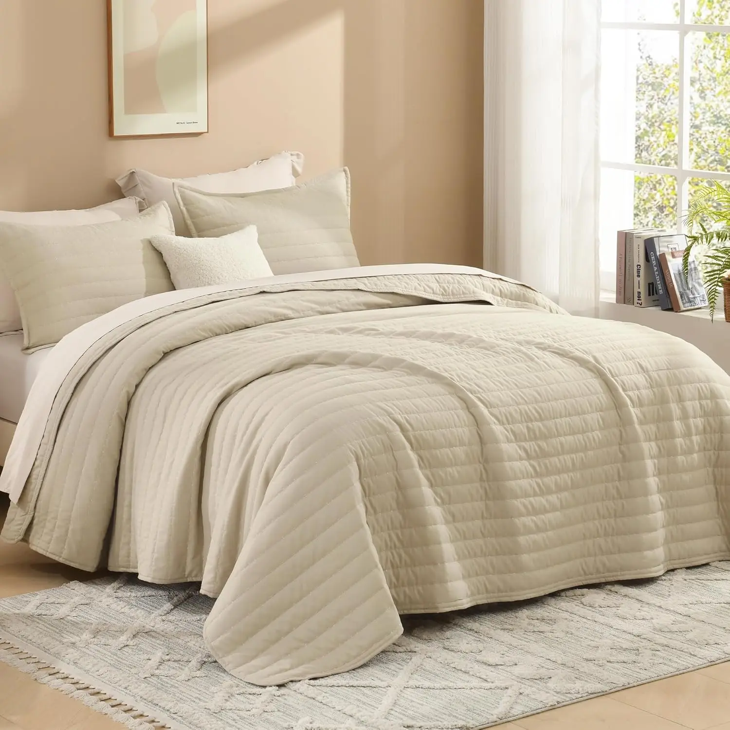 Litanika 3-Piece Quilt Bedding Set - Breathable, Soft Reversible Coverlet, Lightweight Bed Comforter Set, Available in All Sizes & Colors, Bedding Sets,back to school,back to school shopping,home decor