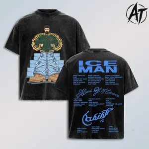 Drake Iceman Shirt – Vintage Washed Hip Hop Graphic T Shirt, Maid Of Honour Album Tracklist Double Sided Tee, Cartoon Drizzy Blue Ice Print Streetwear, Oversized Heavyweight Cotton Rap Fashion Unisex Top, 2026 Concert Merch Gift for Men Women