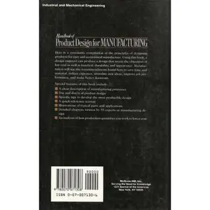 USED-Handbook of Product Design for Manufacturing: A Practical Guide to Low-Cost Production (McGraw-Hill Handbooks in Mechanical and Industrial Engineeri) (Hardcover)