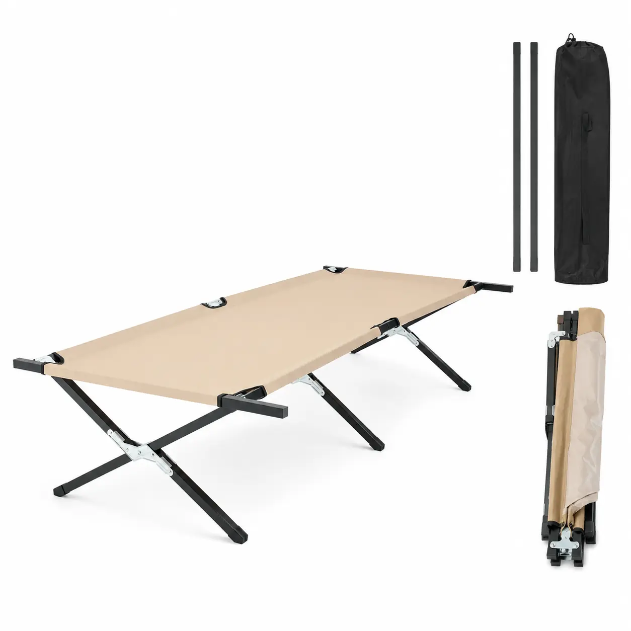 Heavy Duty Camping Cot Portable Folding Bed Collapsible Design for Camping Travel Office Nap RV Backyard Beach and Home Use