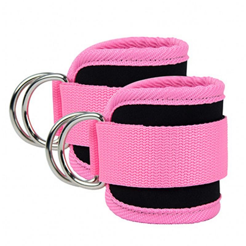 Ankle Straps with Double D-Ring for Gym Workouts Glutes Legs Strength Training Pink Black Blue Red Nylon Weight Equipment Weighted Belt Support Sports Safety Abductors