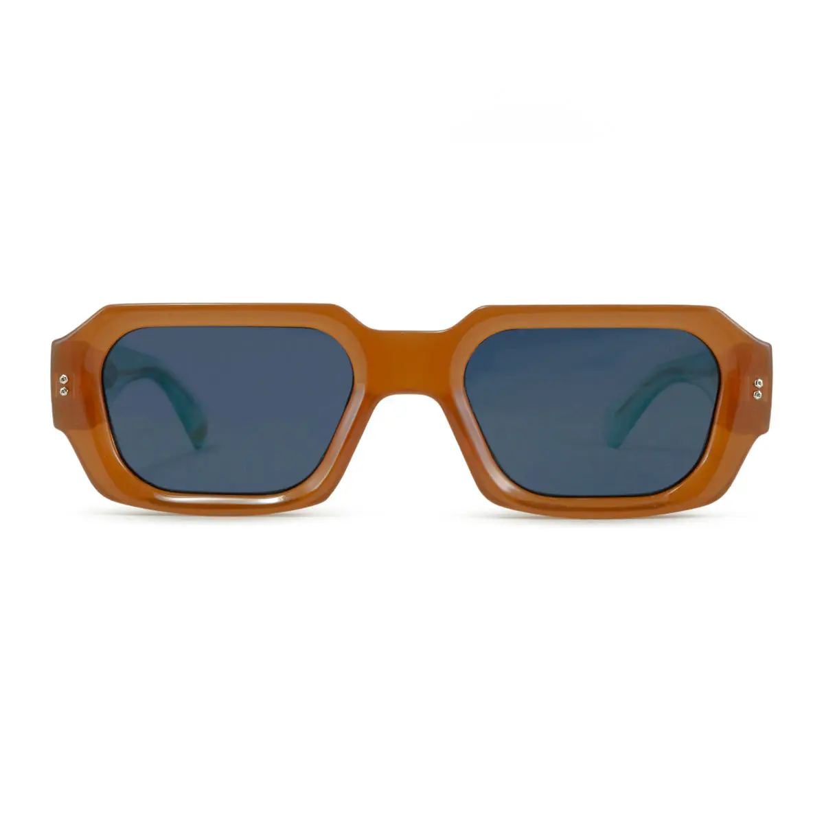 Infinit Bronx Rectangle Sunglasses, Dk Honey + Blue