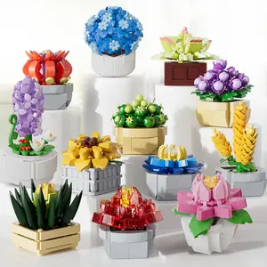 3D Botanical Building Block Set - Forever Rose Decorated Mini Flower Bouquet Kit, STEM Educational Toy for Kids Ages 6+, Durable Colorful Fidget Puzzle, DIY Gift for Girls' Birthday Valentine's Day, Father's day