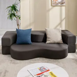 Foldable Sofa Bed, Leathaire Floor Sofa Bed, Fold Out Couch Bed, Futon Sofa Bed