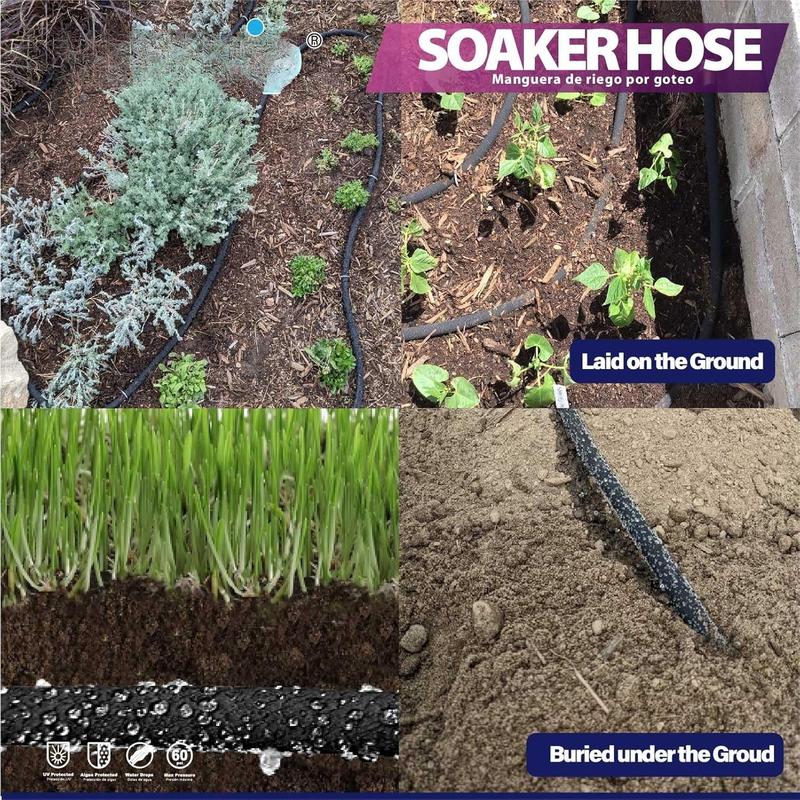 5/8" 15FT Heavy Duty Soaker Hose with Brass Connectors Ultra-Flexible Drip Irrigation for Gardens, Lawns & Raised Beds 5/8" 15FT Heavy Duty Soaker Hose with Brass Connectors Ultra-Flexible Drip Irrigation for Gardens, Lawns & Raised Beds